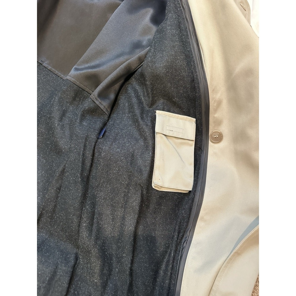 New Stafford Men's Tan Trench Coat 44 Regular - Picture 9 of 15